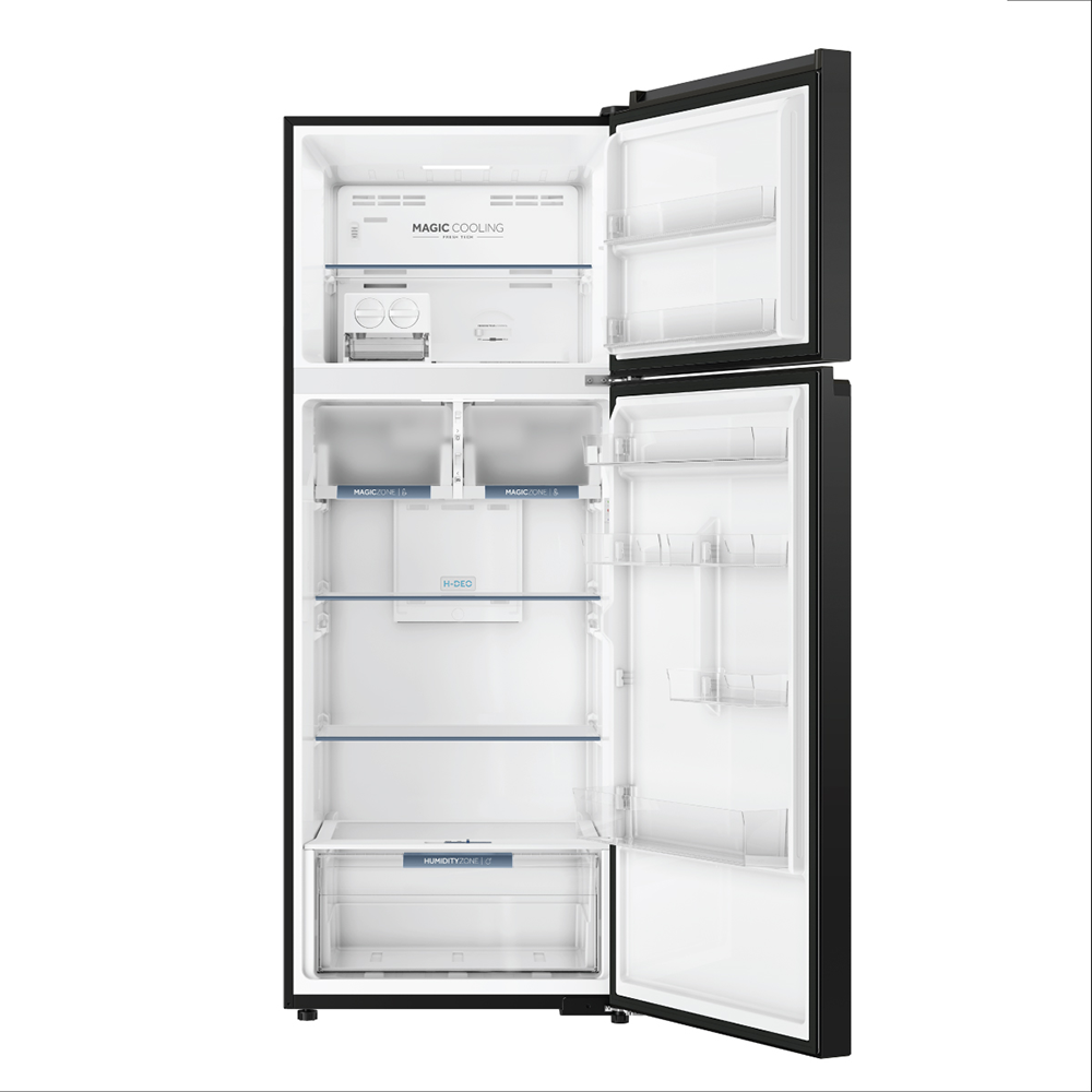 Haier 475L I 2 Star I Black Glass I Double Door Refrigerator